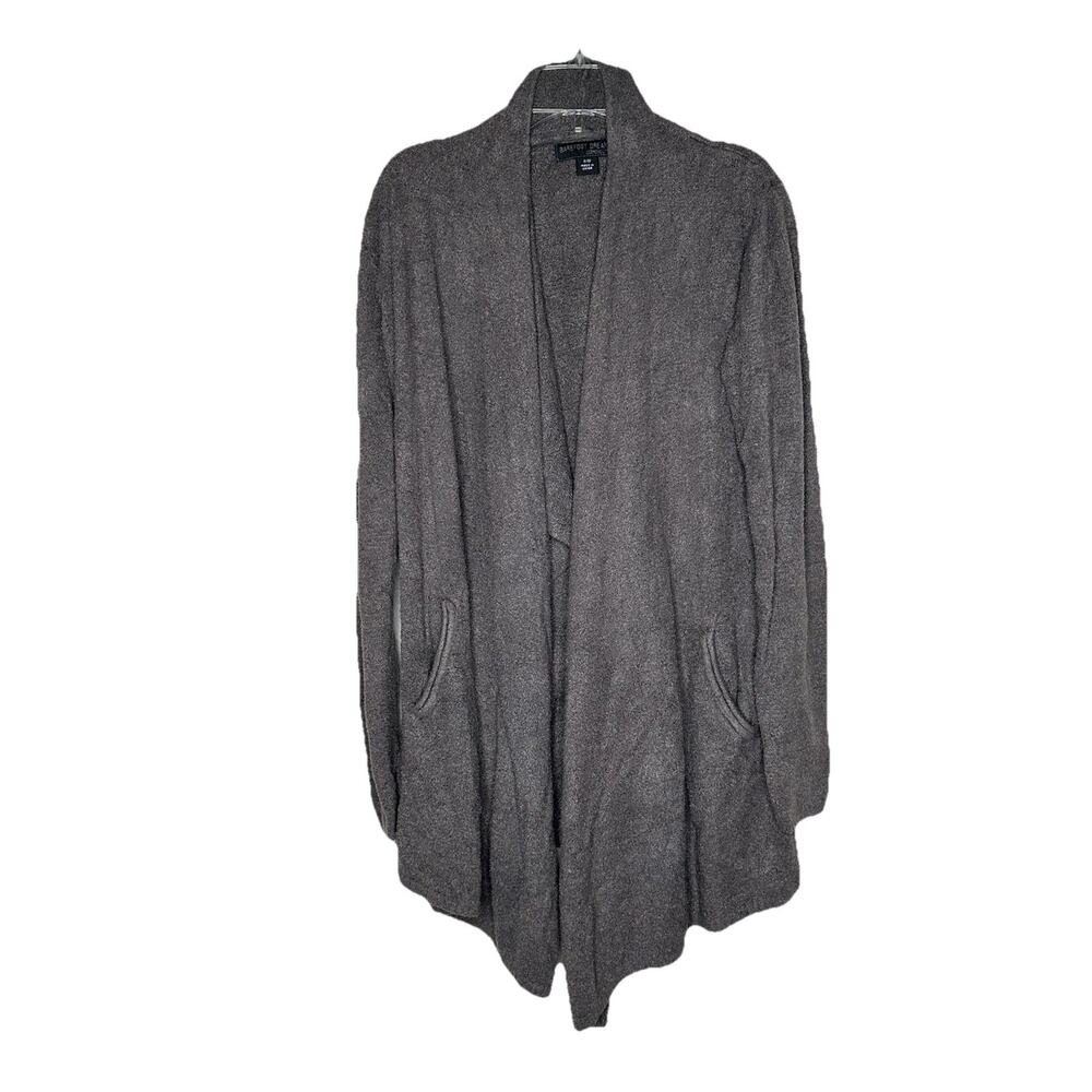 Barefoot Dreams Regular CozyChic Lite Ribbed Island Wrap Cardigan Carbon S/M - Picture 2 of 10